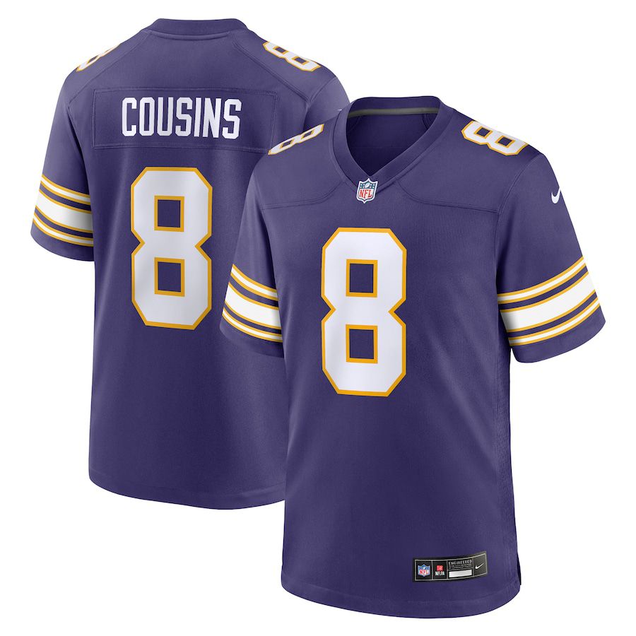 Men Minnesota Vikings #8 Kirk Cousins Nike Purple Classic Player Game NFL Jersey->minnesota vikings->NFL Jersey